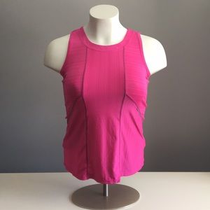 Athleta Pink Racerback High Neck Workout Tank  Lg